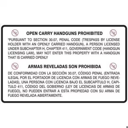 Accuform BILINGUAL TEXAS 3006 REGULATION SAFETY MACC511XT